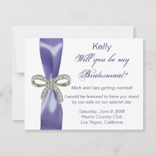 Carte de femme de chambre violet bleu diamant