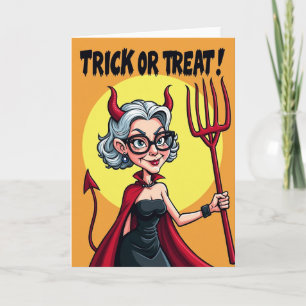 Carte de femme diabolique pour Halloween