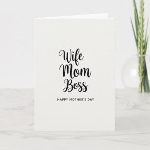 Carte de Femme Mariée Maman Boss