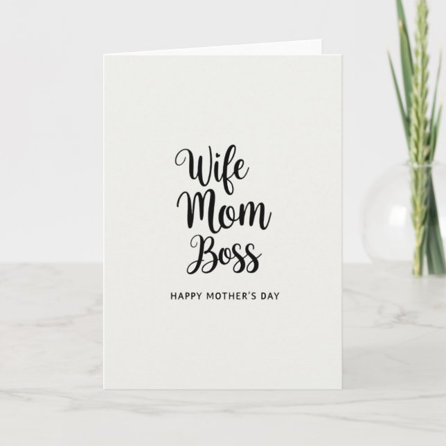 Carte de Femme Mariée Maman Boss (Devant)
