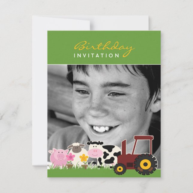 Carte de ferme photo anniversaire (Devant)