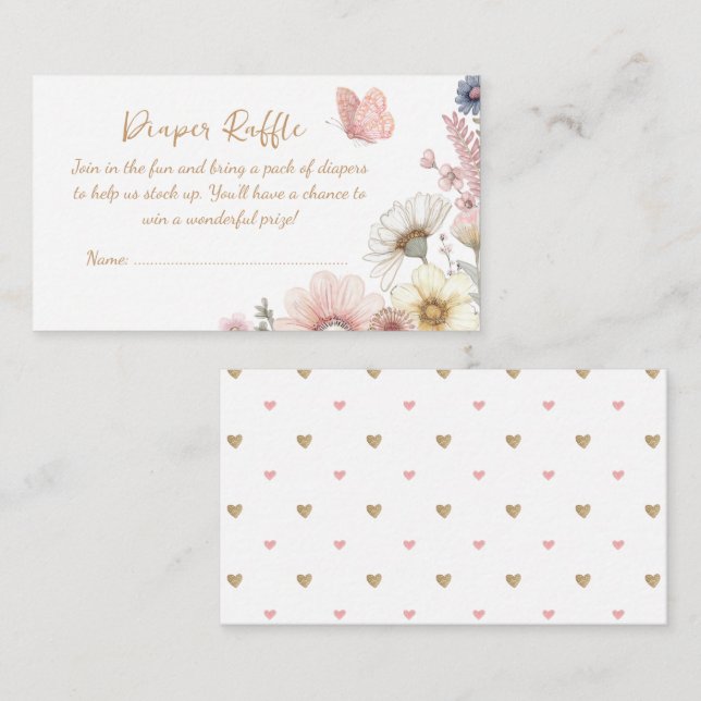 Carte de fermeture à rabat à Papillon fleur sauvag (Devant / Derrière)