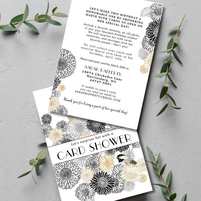 Carte de fête anniversaire noire et dorée pour un  (Créateur téléchargé)