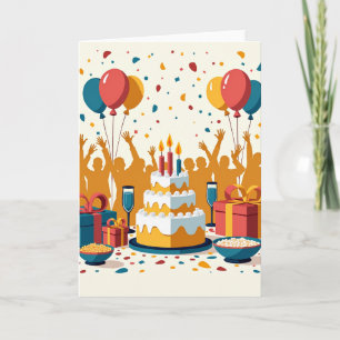 Carte de fête avec confettis
