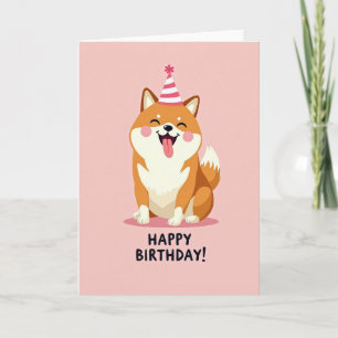 Carte de fête avec un chien hilare