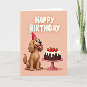Carte de fête avec un chiot souriant