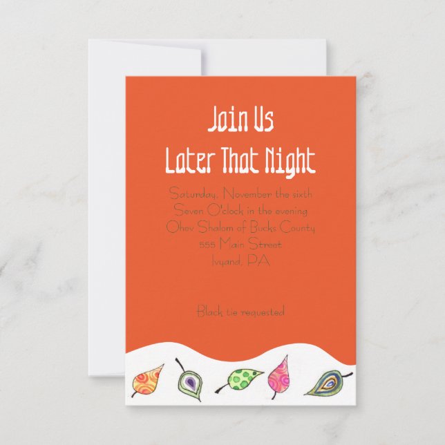 Carte de fête Bat mitzvah Feuille des oiseaux et d (Devant)