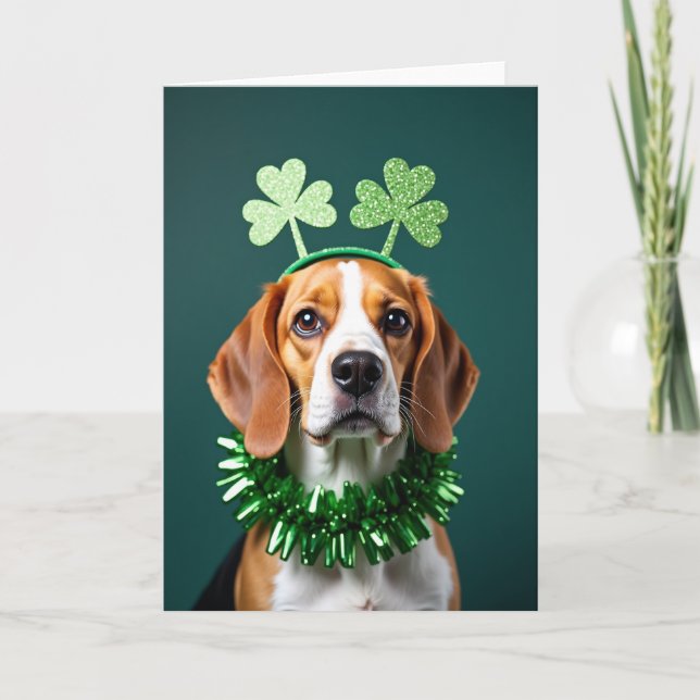 Carte de fête Carlin Émeraude Shamrock (Devant)