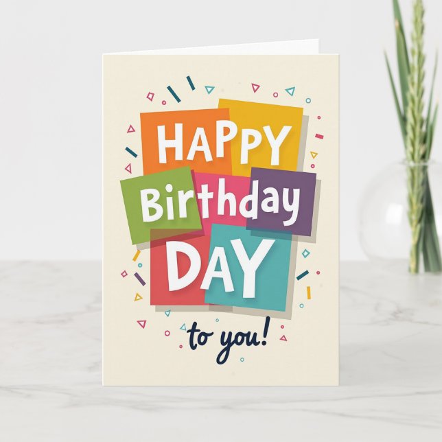 Carte de fête d'anniversaire à bloc de design (Devant)
