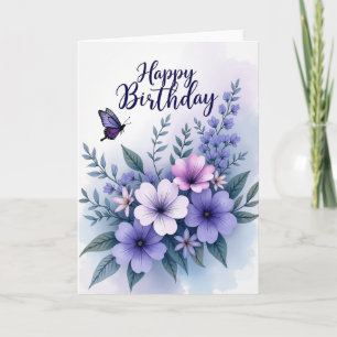 Carte de Fête d'Anniversaire à la Lavande