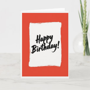 Carte de fête d'anniversaire artistique rouge