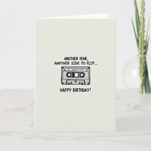 Carte de fête d'anniversaire cassette rétro
