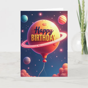 Carte de fête d'anniversaire Celestial Birthday Or