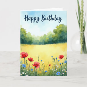 Carte de fête d'anniversaire champêtre douce