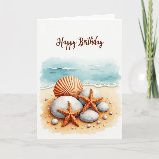 Carte de fête d'anniversaire Coquillage de bord de (Devant)