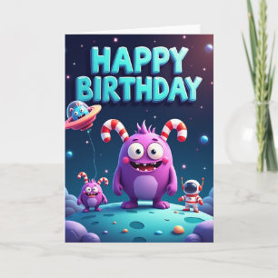 Carte de fête d'anniversaire cosmique