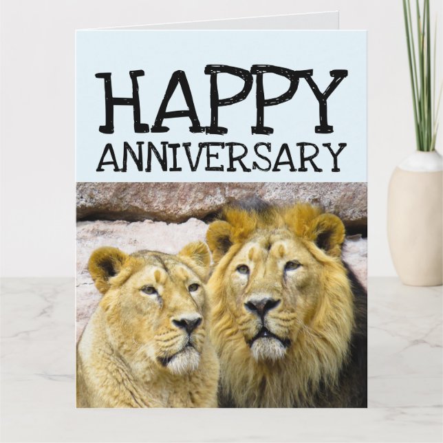 CARTE DE FÊTE D'ANNIVERSAIRE DE MARIAGE COUPLE LIO (Devant)