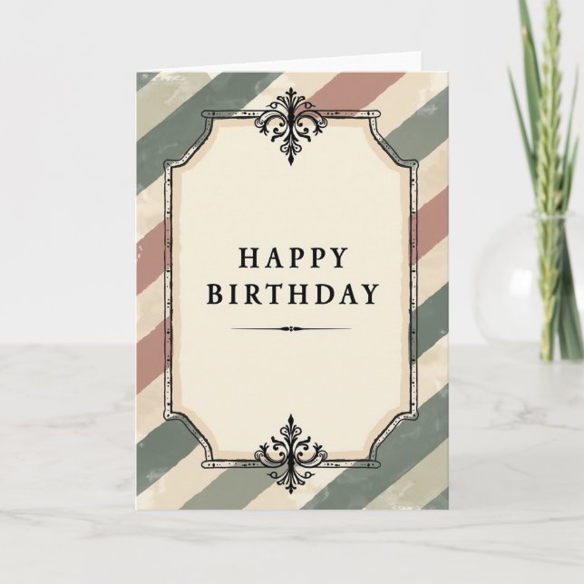 Carte de fête d'anniversaire élégante en filigrane (Devant)