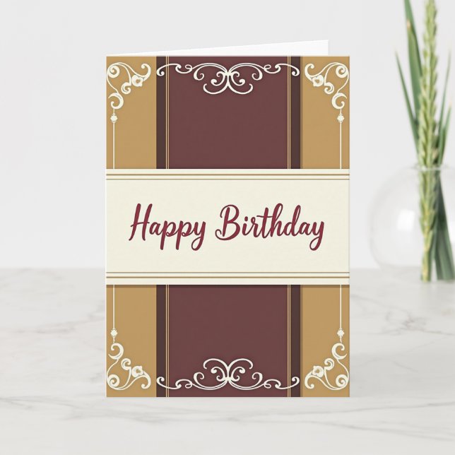 Carte de fête d'anniversaire élégante et script (Devant)