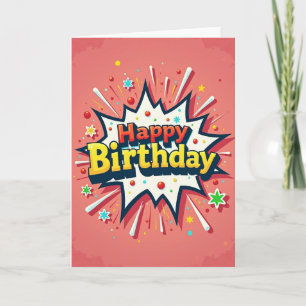 Carte de fête d'anniversaire en bande dessinée