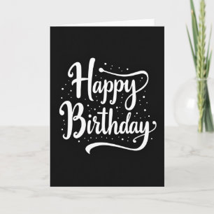Carte de fête d'anniversaire en noir gras