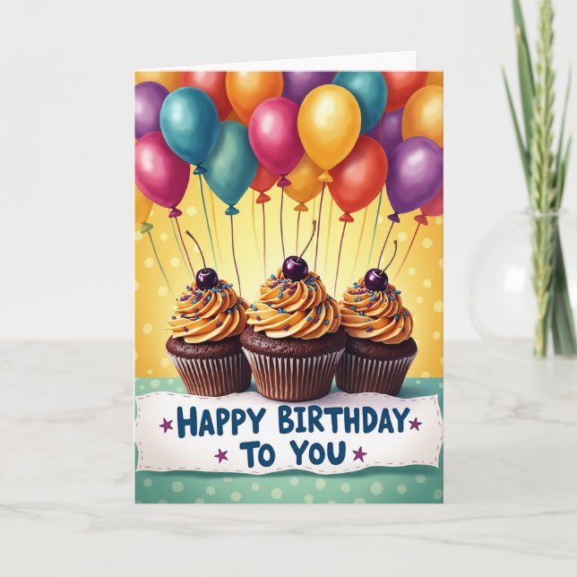Carte de fête d'anniversaire fantaisiste (Devant)