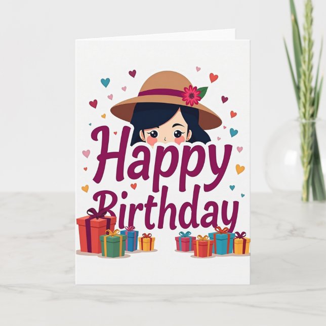 Carte de Fête d'Anniversaire Fantaisiste (Devant)