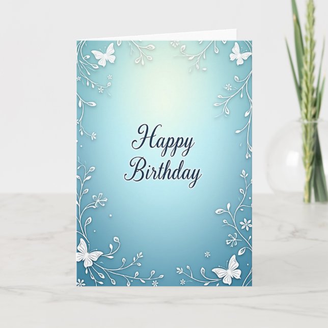 Carte de fête d'anniversaire filigranée Aqua (Devant)