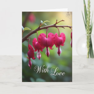 Carte de Fête d'Anniversaire Fleur de Coeur Douce