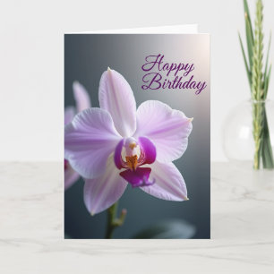 Carte de Fête d'Anniversaire Fleur Élégante