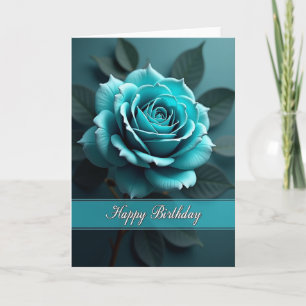 Carte de Fête d'Anniversaire Fleur Sérénité