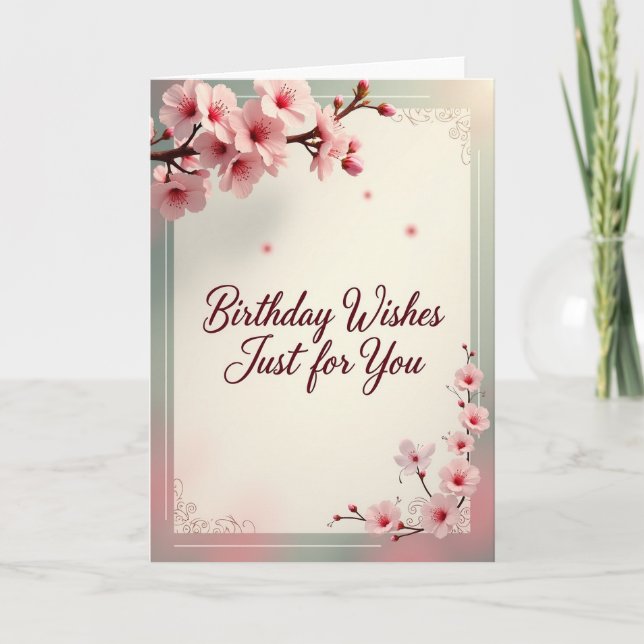 Carte de Fête d'Anniversaire Fleurs en Fleur (Devant)