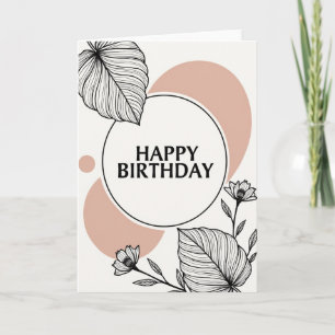 Carte de fête d'anniversaire florale
