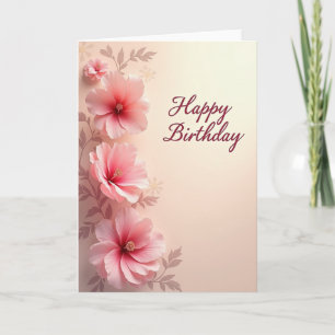 Carte de Fête d'Anniversaire Florale Cascade Sérén