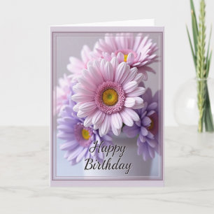 Carte de Fête d'Anniversaire Florale Douce