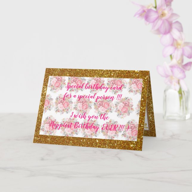 Carte de Fête d'Anniversaire Florale Élégante (Orchidée)