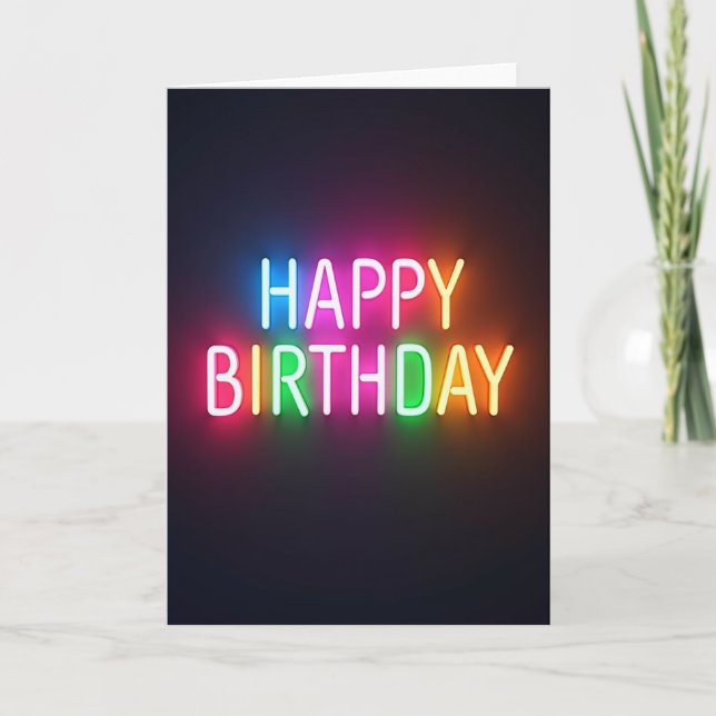 Carte de fête d'anniversaire lumineuse (Devant)