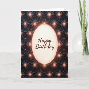 Carte de fête d'anniversaire ovale élégante