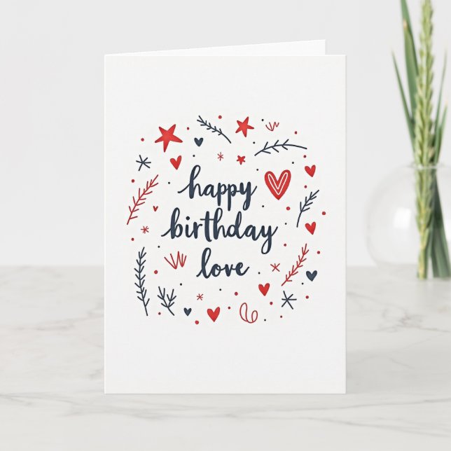 Carte de fête d'anniversaire ovale fantaisiste (Devant)