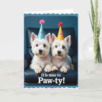 Carte de fête d'anniversaire Party Dog