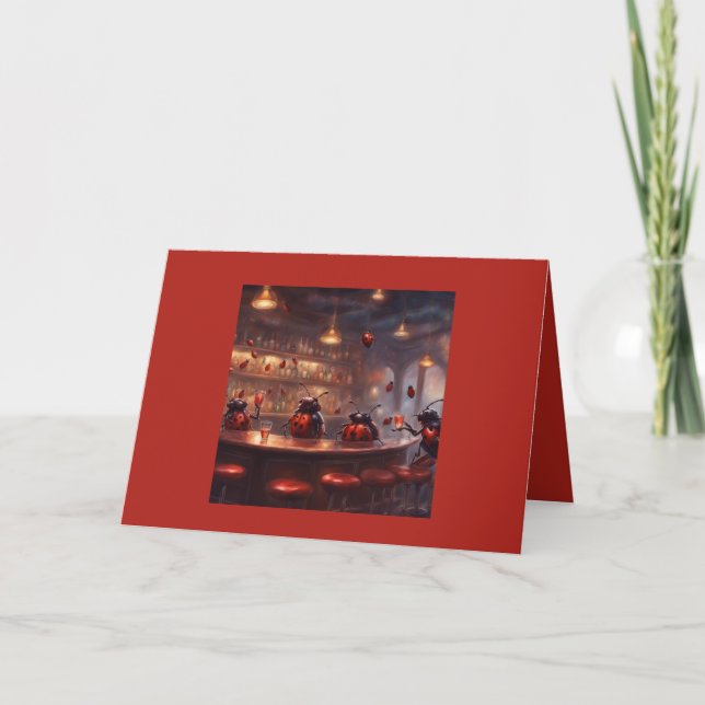 Carte de fête d'anniversaire pour dames Lady Bug (Devant)
