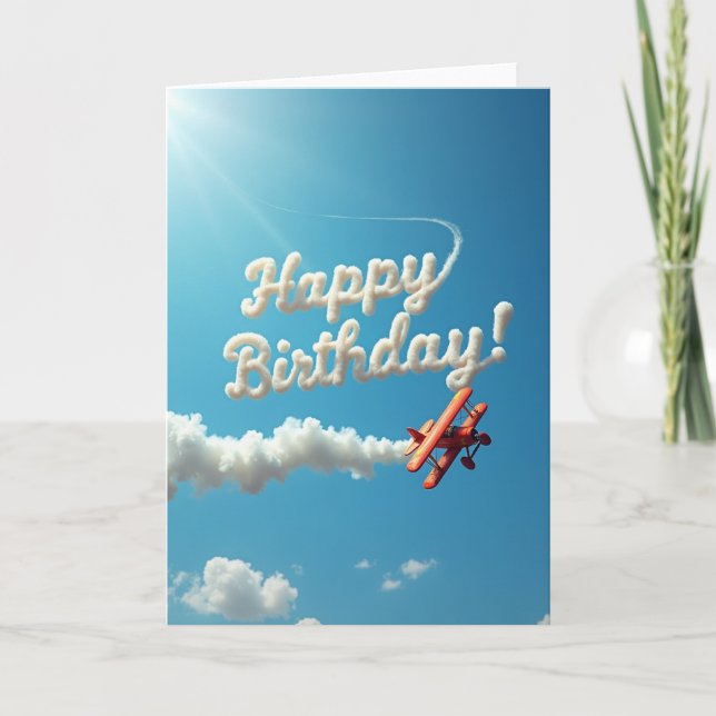 Carte de fête d'avion rouge (Devant)