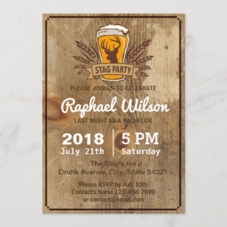 Carte de fête de bachelor avec bière cool