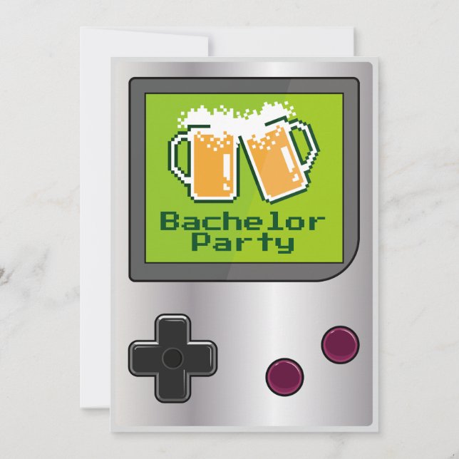 Carte de fête de Bachelor Party de jeux portables  (Dos)