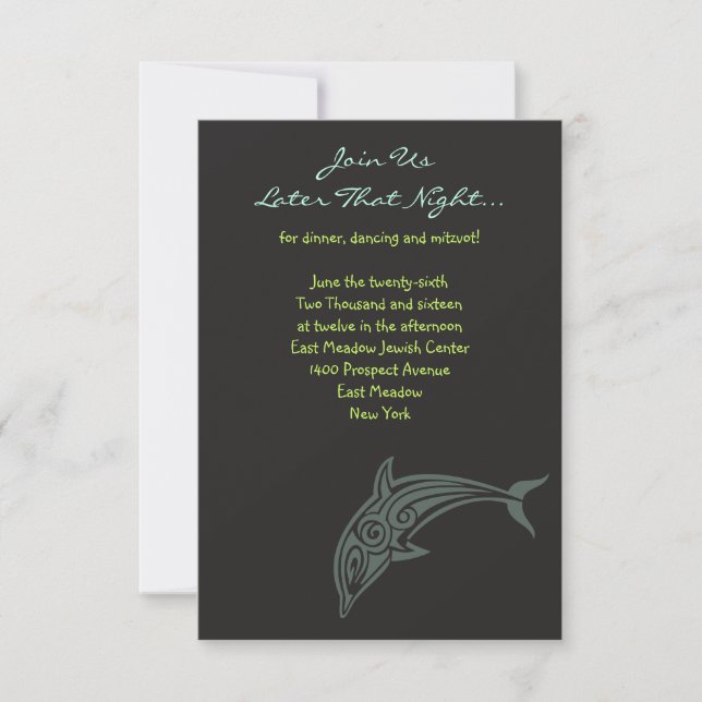 Carte de fête de Bat Mitzvah DOLPHINS DANSEURS (Devant)