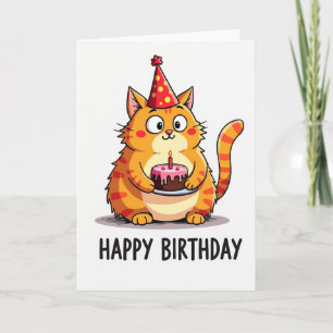 Carte de fête de chat joyeuse