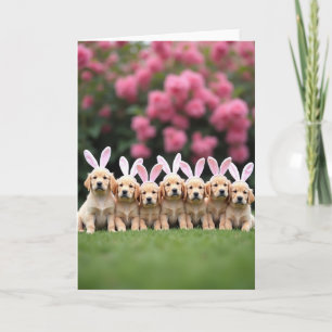 Carte de fête de chiots dorés