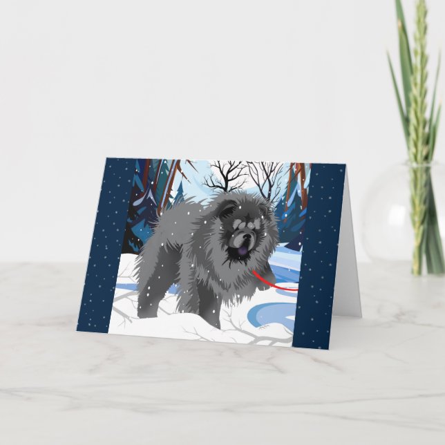 CARTE DE FÊTE DE CHOW NOIR AU-DESSUS DE LA RIVIÈRE (Devant)