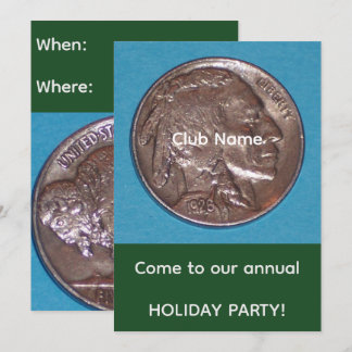 Carte de fête de club de monnaie de vacances