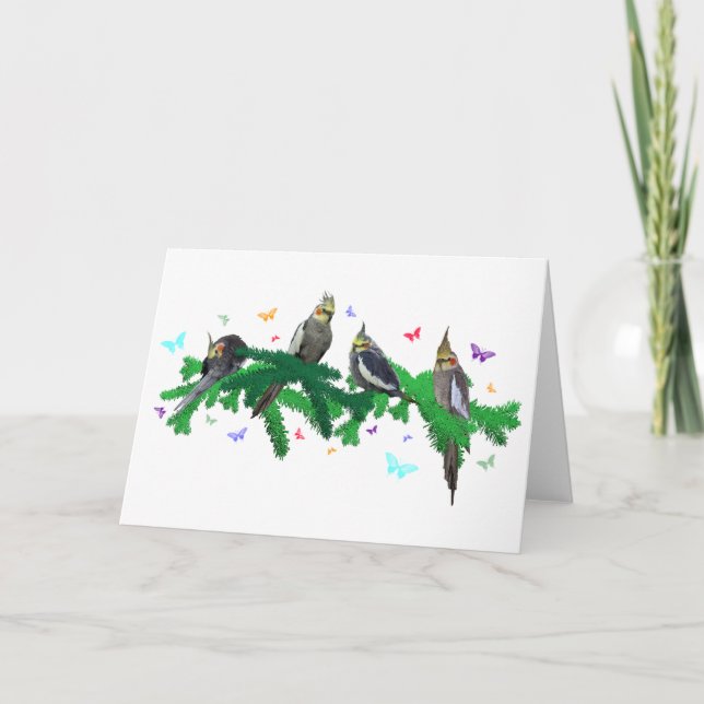 Carte de fête de cockatiel (Devant)